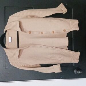 BASLER Sweater By Horset Button Up Wool Cardigan Sweare In Cream